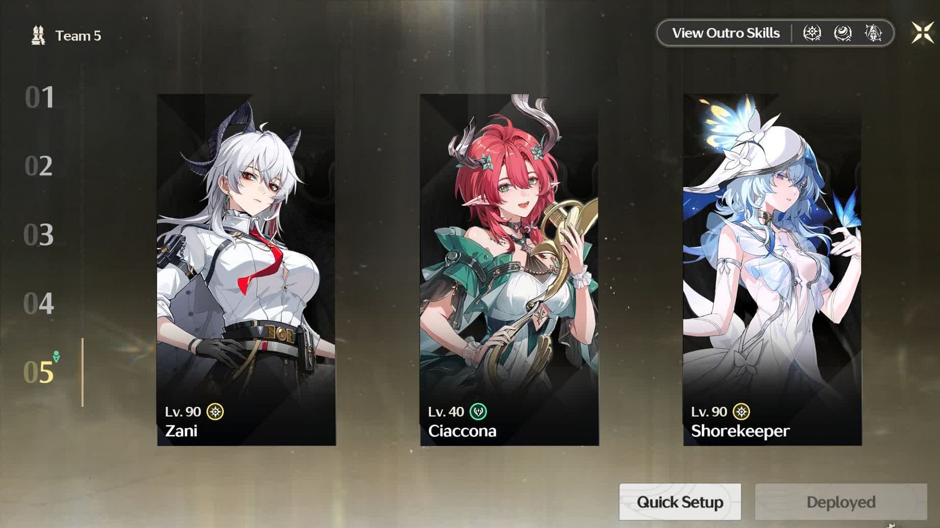 Team setup (Image via Kuro Games)